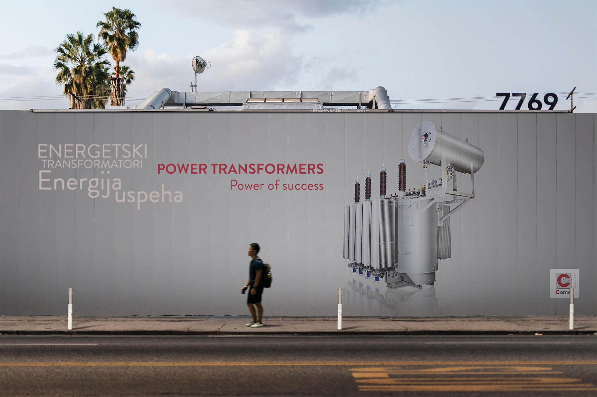 COMEL Transformer Product Photography Billboard Mockup
