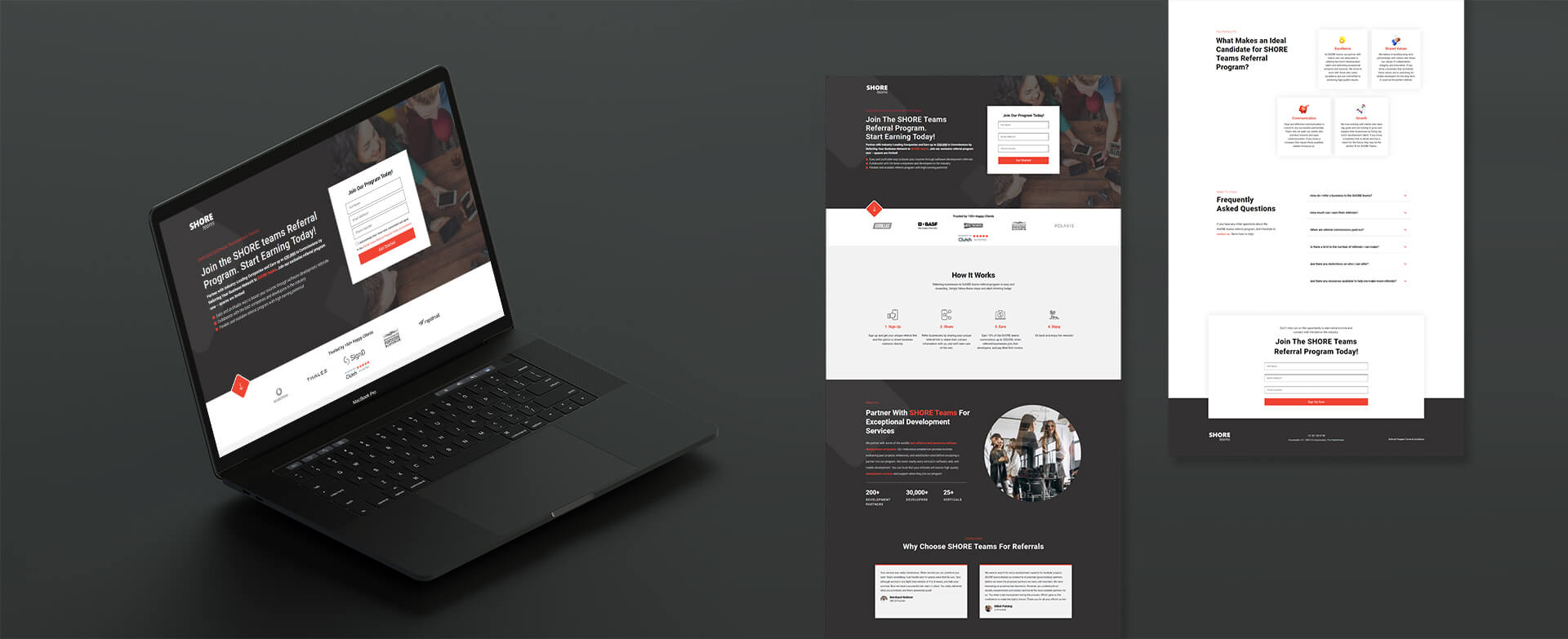 Full view of referral marketing program landing page design by Nar Agency.