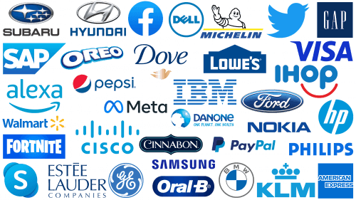 Compilation of famous blue logos representing trust, calm, and professionalism.