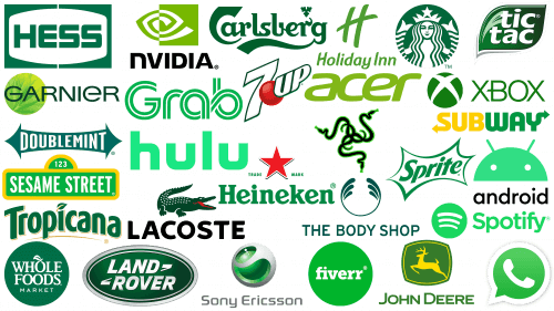 Array of famous green logos embodying growth, health, and environmental consciousness.