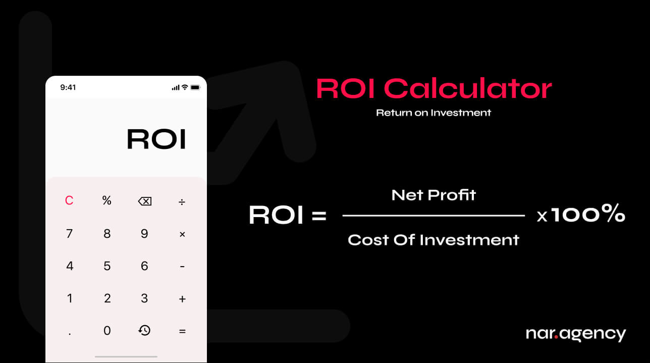 Conceptual image of ROI calculator and formula, essential for sales enablement