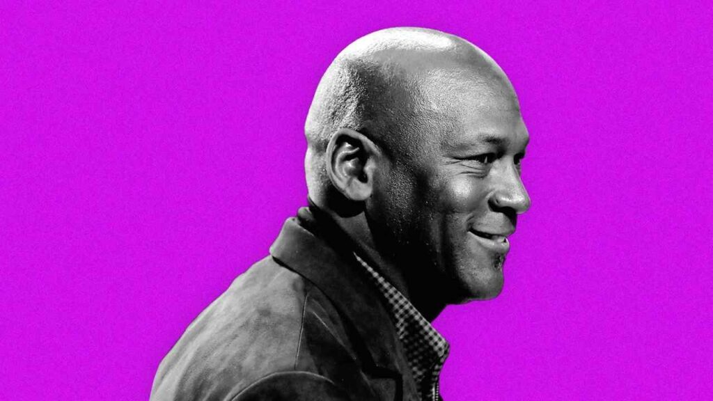 Michael Jordan brand collaboration with vibrant purple background