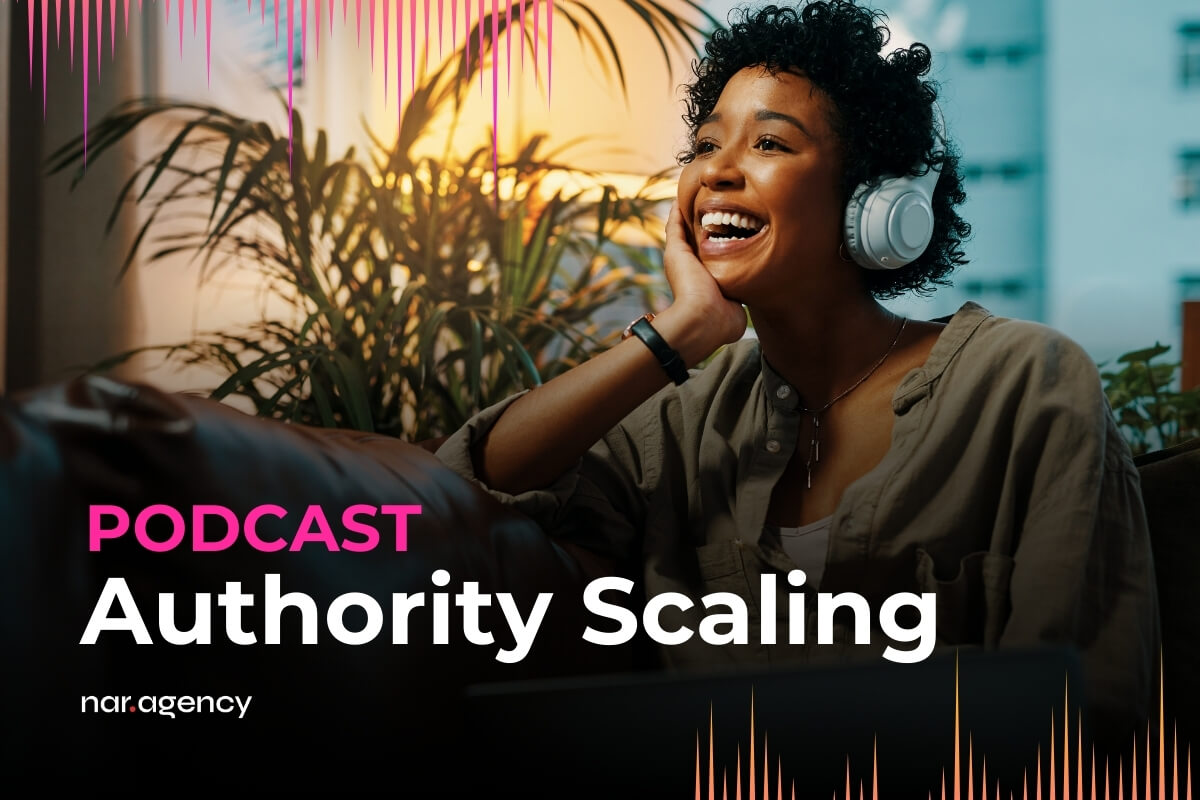 Middle age woman participating in the podcast. Podcast Authority Scaling is one of 10 growth marketing strategies for business to scale in 2025.